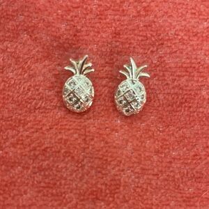 Silver Pineapple Stud Earrings - Women Jewelry